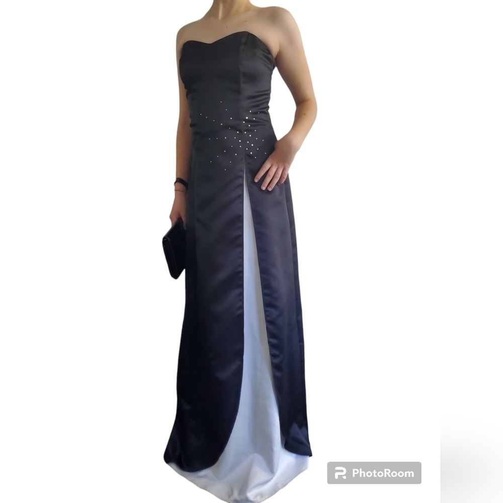 Vintage Rare: 90s/Y2K Black & White Formal Evening Gown size xs